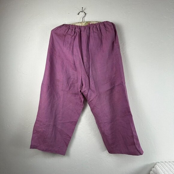 Nino Wong Womens Tank Top & Pants Outfit Set Purple Lagenlook Canvas Lightweight - Picture 13 of 15
